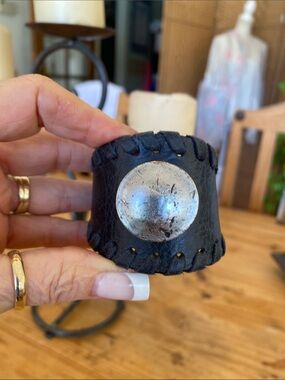 Free People ( streets ahead ) silver moon leather bracelet!